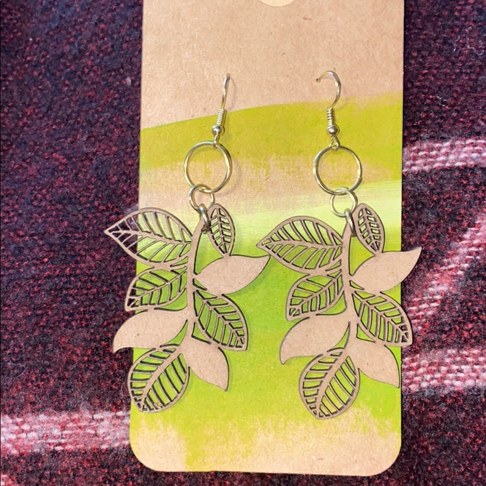 Handmade leaf shaped earrings
